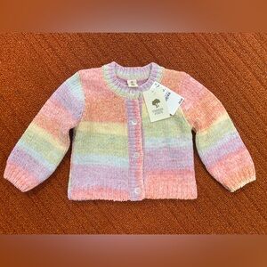 NWT Tucker + Tate 9 Months Rainbow Cardigan Chunky Knit Chenille Jacket Colorful